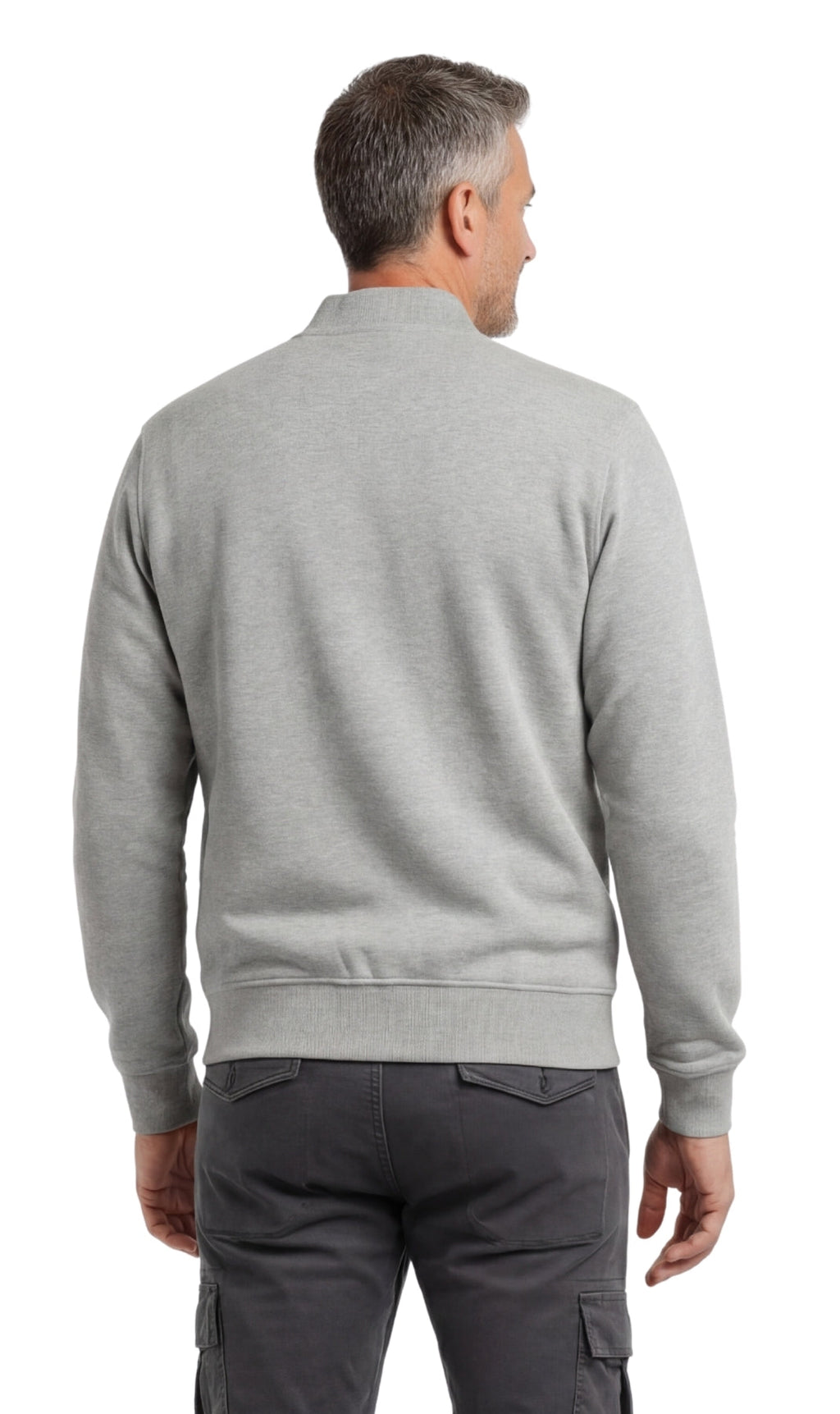 Men's Classic Zip-Up Baseball Fleece Jacket in Lightweight Cotton Blend Fabric with Sporty Edge