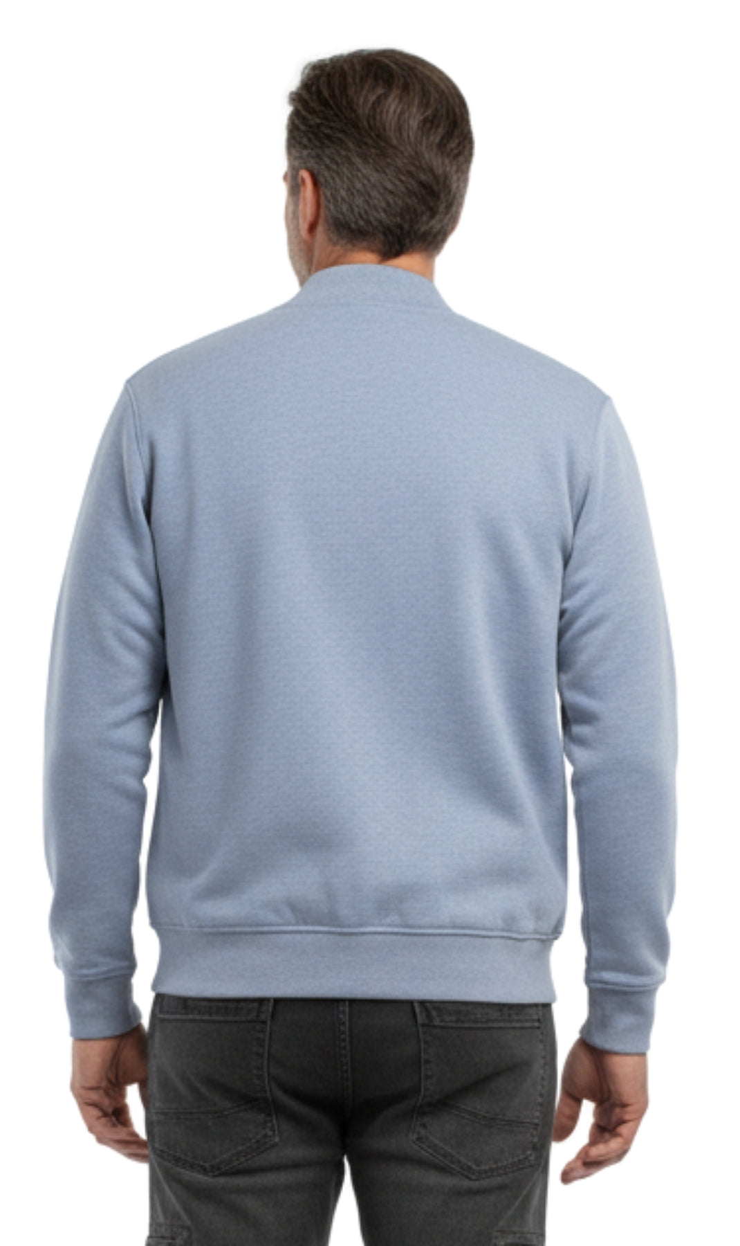 Men's Classic Zip-Up Baseball Fleece Jacket in Lightweight Cotton Blend Fabric with Sporty Edge