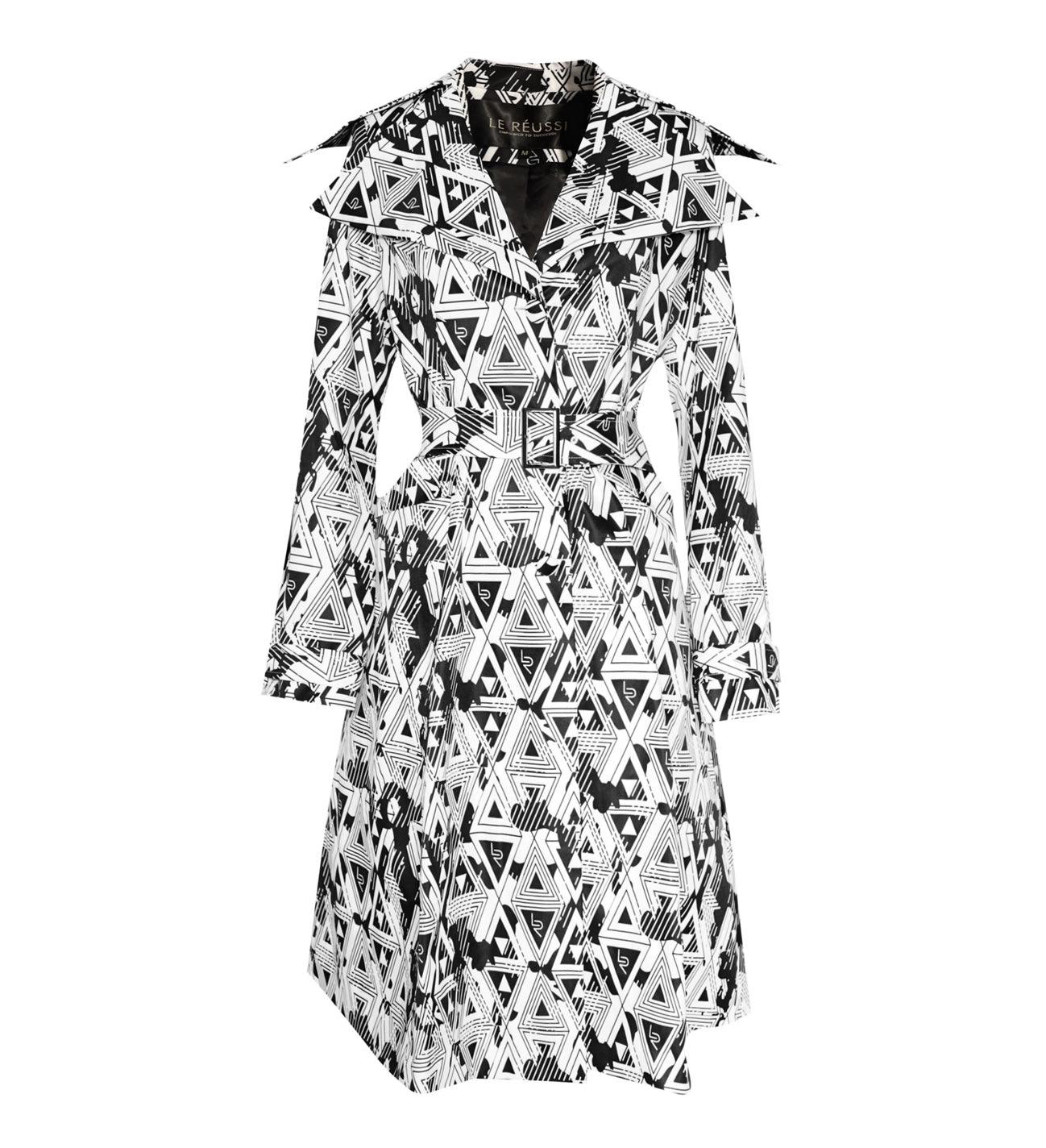 Amour Geometric Long Trench Coat – Modern Women’s Outerwear