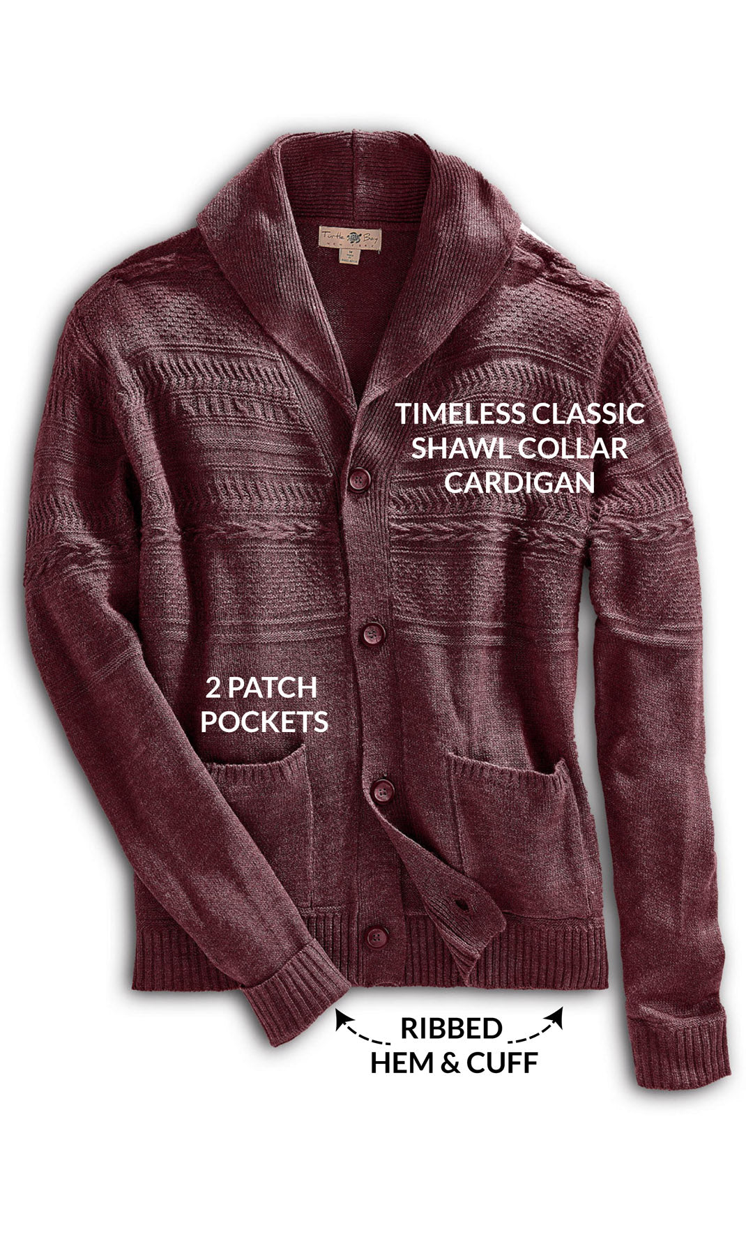 Men's Jacquard Knit Shawl Collar Cardigan Sweater