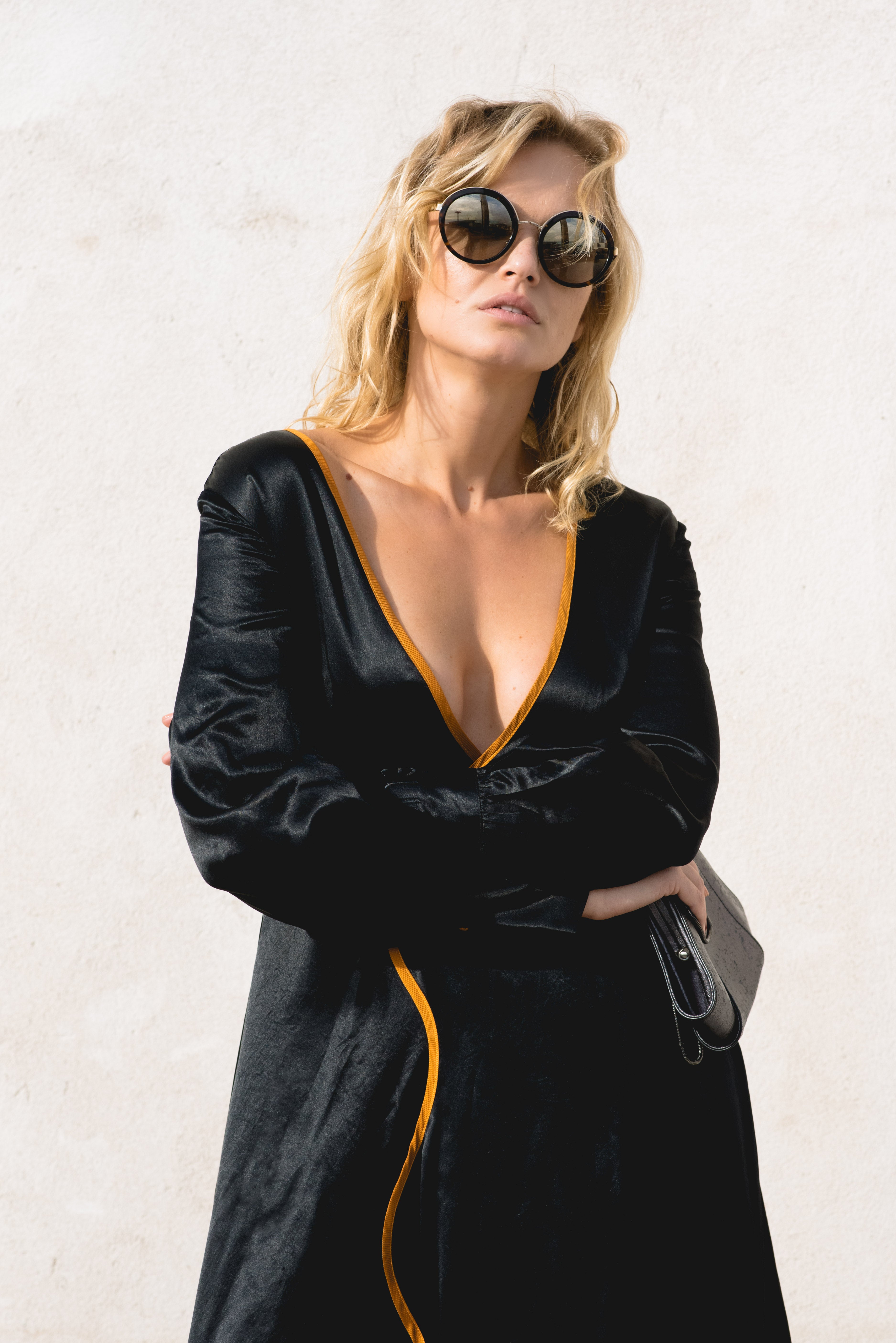 Adrienne Black Silk Dress Luxury Black Silk Evening Dress
