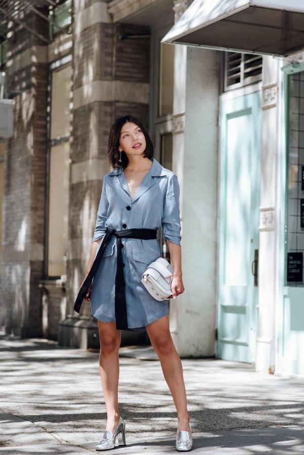 Cielo Blue Blazer Dress – Women’s Tailored Blazer-Style Dress