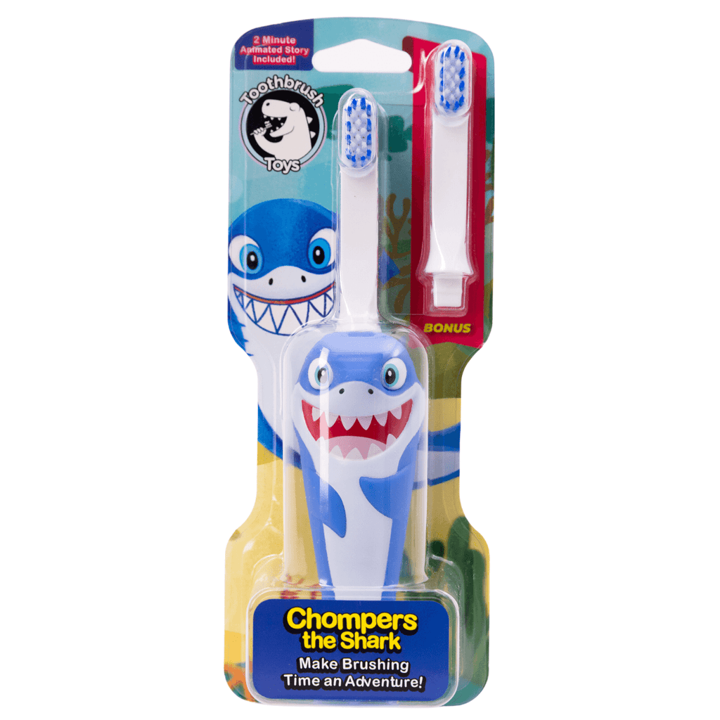 Chompers the Shark Toothbrush for Kids With Bonus Brush Head