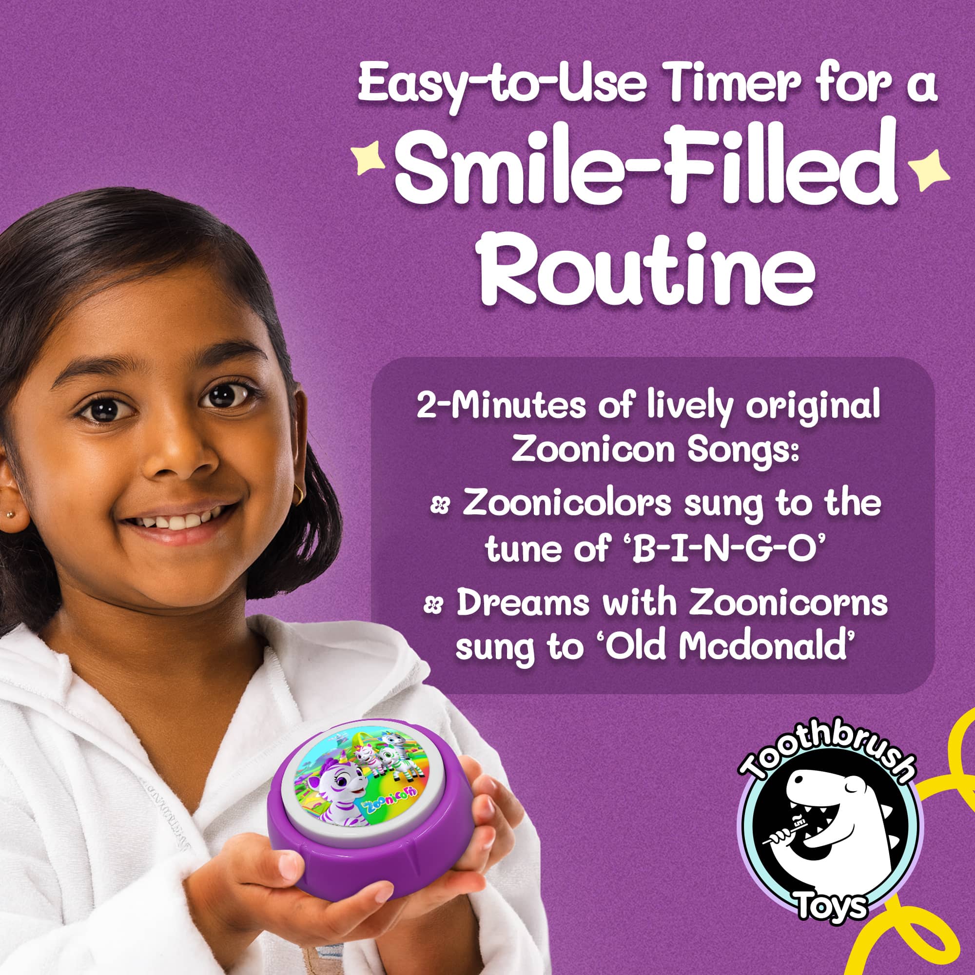Zoonicorn® Kids Toothbrush Timer by Toothbrush Toys - 2 Minute Timer